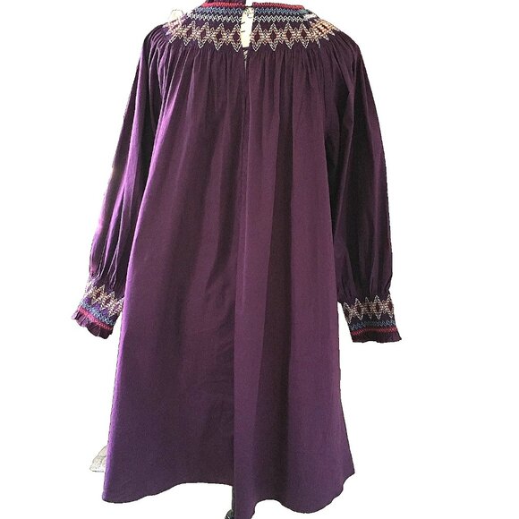 Tuckernuck Pomander Place Wrenley Smocked Dress in Plum Purple Size XS - Picture 3 of 9